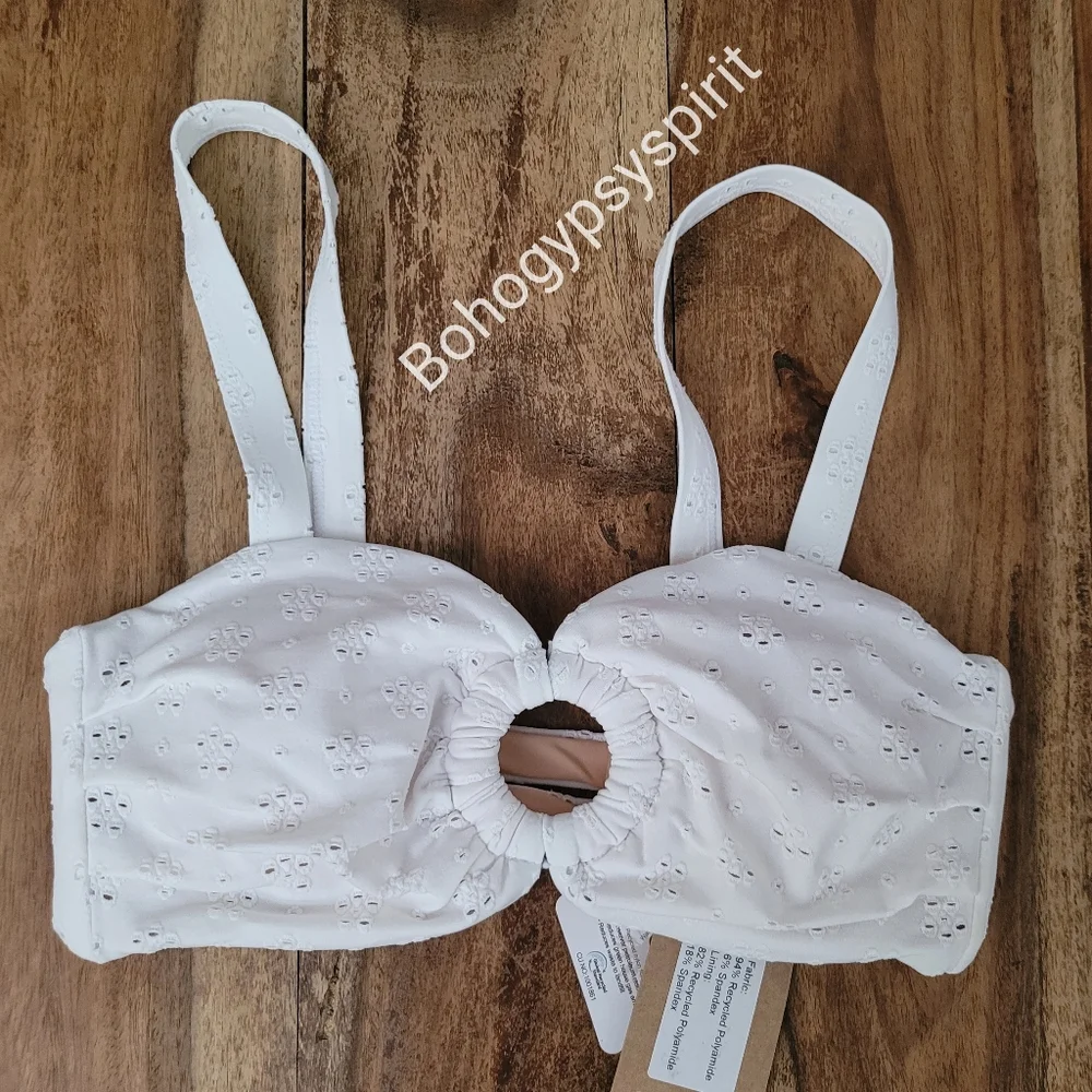 $78 Berlook Ruched Floral Cutout Bikini top & O-Ring High Cut Bikini…